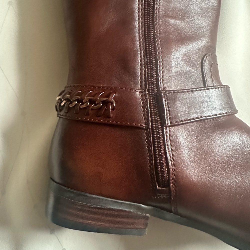 Alex Marie Brown Over the Knee Boots with Equestrian Design - Picture 5 of 12